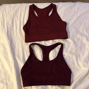 Fabletics Maroon Sports Bras Size Small LOT OF 2